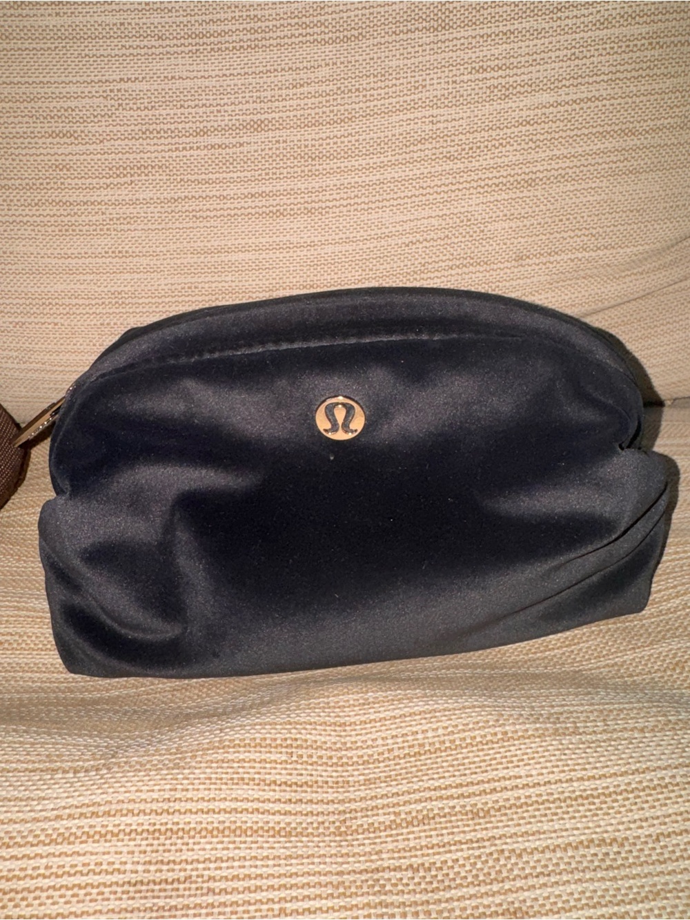 lululemon athletica Black Toiletry Pouch with Silver Logo
